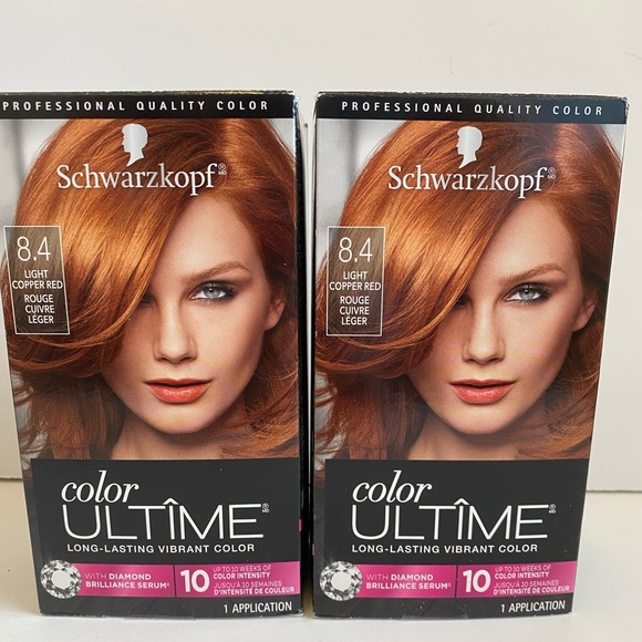 2x Schwarzkopf Color Ultime 8.4 Light Copper Red Hair Color Long Lasting Vibrant - Picture 1 of 1